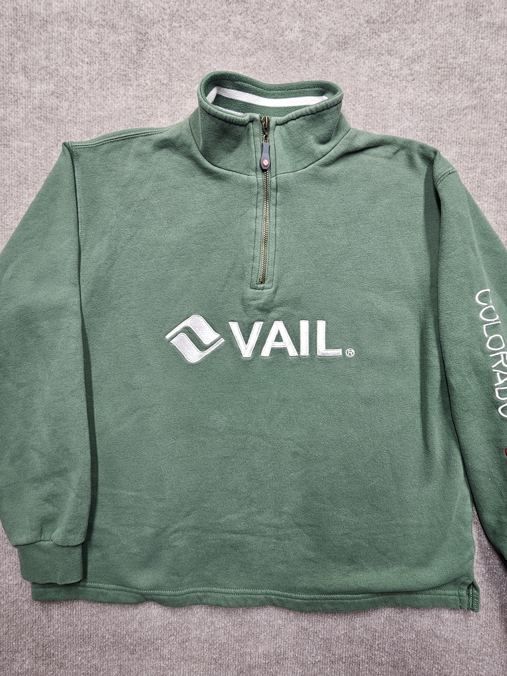 Vail Colorado USA Half Quarter Zip Cotton Blend Pullover – Size Small Y2K